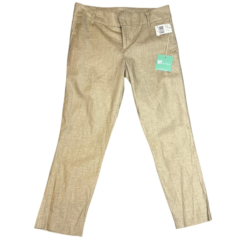 KUT from the Kloth Tan Linen Blend Cropped Pants Size 8 KB18501SF casual, work